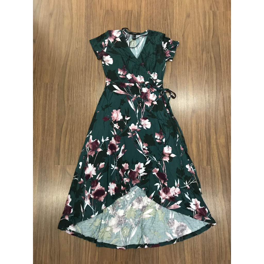 Đầm maxi hoa F21 FLORAL SURPLICE HIGH-LOW DRESS