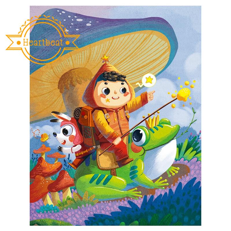 Tranh Đính Đá Kim Cương Toàn Bộ Hình Chú Ếch Con Dễ Thương DIY