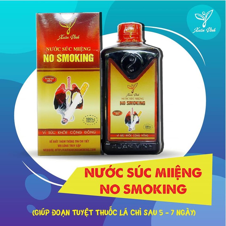 [CAM KẾT CHÍNH HÃNG] Nước Súc Miệng No Smoking – Nước Súc Miệng Cai Thuốc Lá Xuân Vinh 400ml + Tặng móc khoá