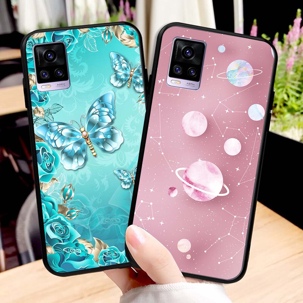 Ốp lưng Vivo V20 in hình hoa xinh xắn, hiện đại , thời trang ,phong cách