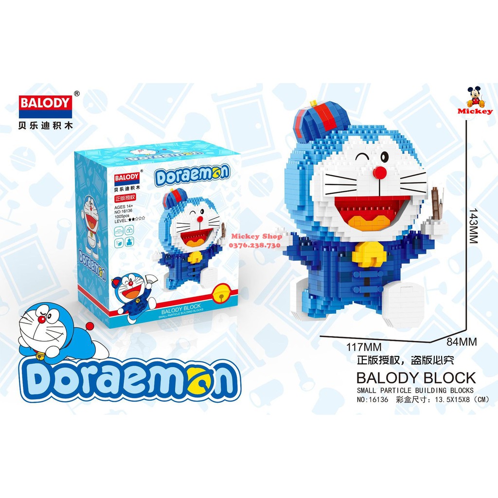 Bộ xếp hình Lego Xếp hình lego doremon Balody chính hãng cho bé đồ chơi trẻ em Doremon Nanoblock Đồ chơi lắp ráp cho bé