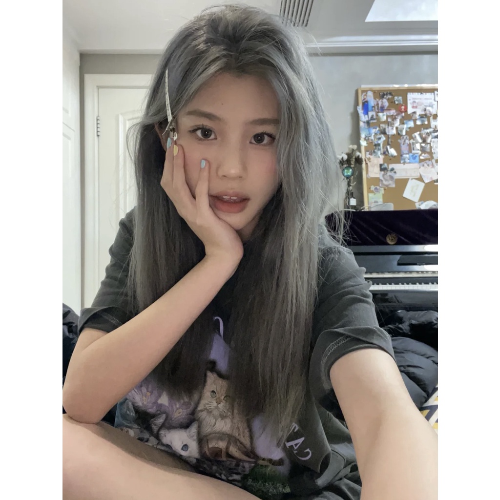 Áo Thun Tay Ngắn Cổ Tròn Form Rộng In Họa Tiết Hoạt Hình Phong Cách retro Mỹ