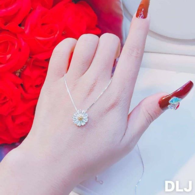 Dây chuyền hoa cúc họa mi bạc