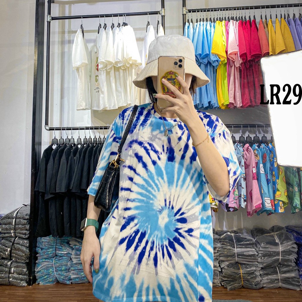 Áo thun loang màu 𝑭𝒓𝒆𝒆𝒔𝒉𝒊𝒑 Áo phông unisex LR29 vải cotton xượt poli co giãn thấm hút tốt, không xù lông