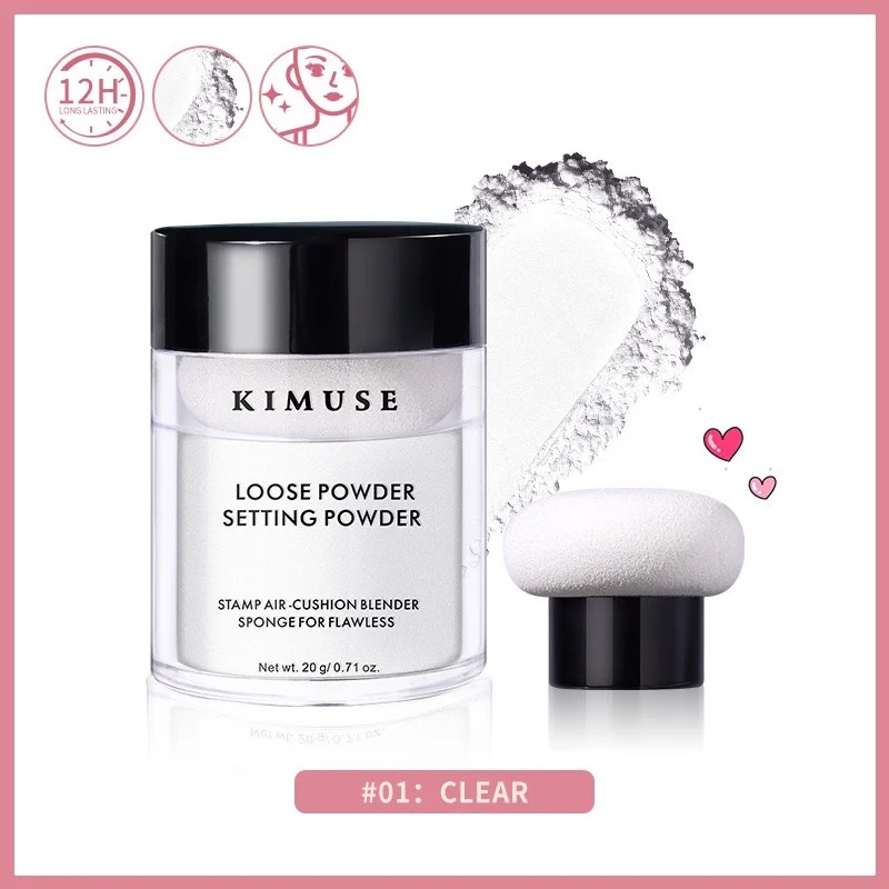 Phấn Bột Kiểm Soát Dầu Kèm Bông Phấn KIMUSE Mushroom Head Stamp Oil Control Loose Setting Powder 20g