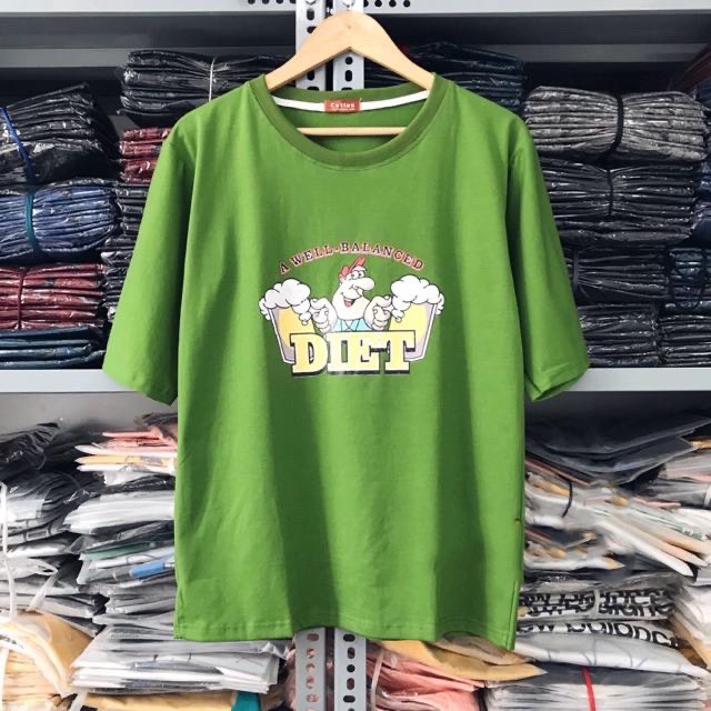 Áo Thun Unisex CHỮ DIET G475, Tay Lỡ Form Rộng
