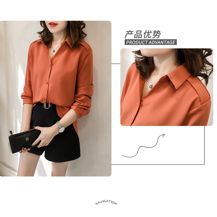 Áo Sơ Mi Tay Dài Dáng Rộng Phong Cách Hàn Quốc Thời Trang Xuân Thu Dành Cho Nữ C3571