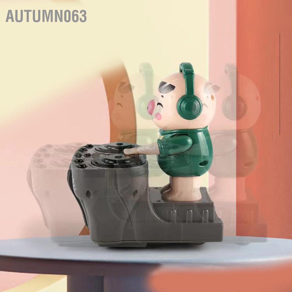 Đồ chơi con heo DJ chạy điện có khả năng chống va đập với ánh sáng và âm nhạc Chất lượng thanh rõ ràng Nhịp điệu sống động cho trẻ em bé trai gái Autumn063