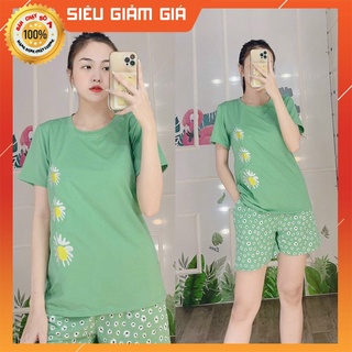 ĐỒ BỘ NỮ MẶC NHÀ FORM RỘNG - QUẦN ĐÙI HOA CÚC