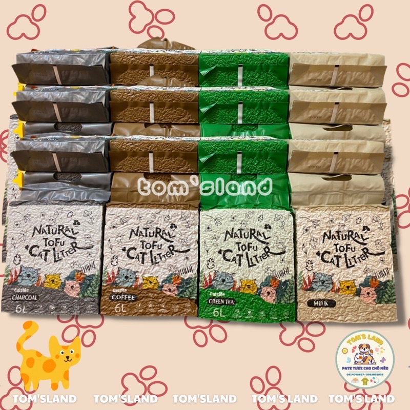 Cát đậu phụ Natural Tofu Cat Litter 6L Đổ Được Cầu Dành Cho Mèo