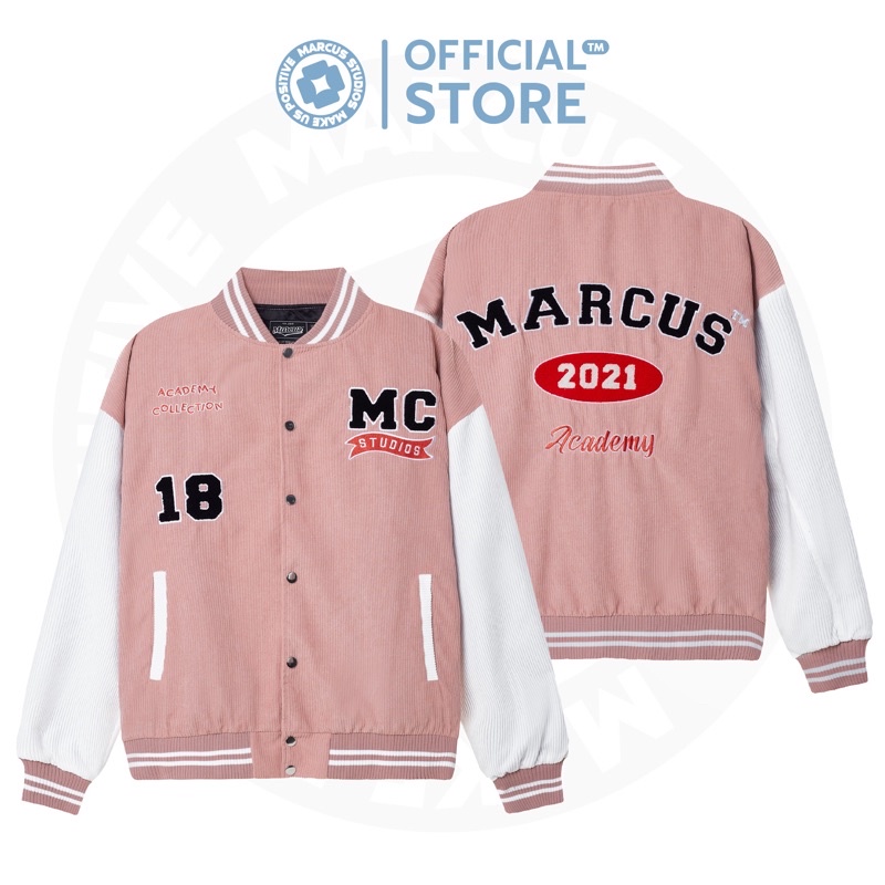 Áo khoác bomber bóng chày nhung tăm ACADEMY MAICUS basic nam nữ unisex form rộng o