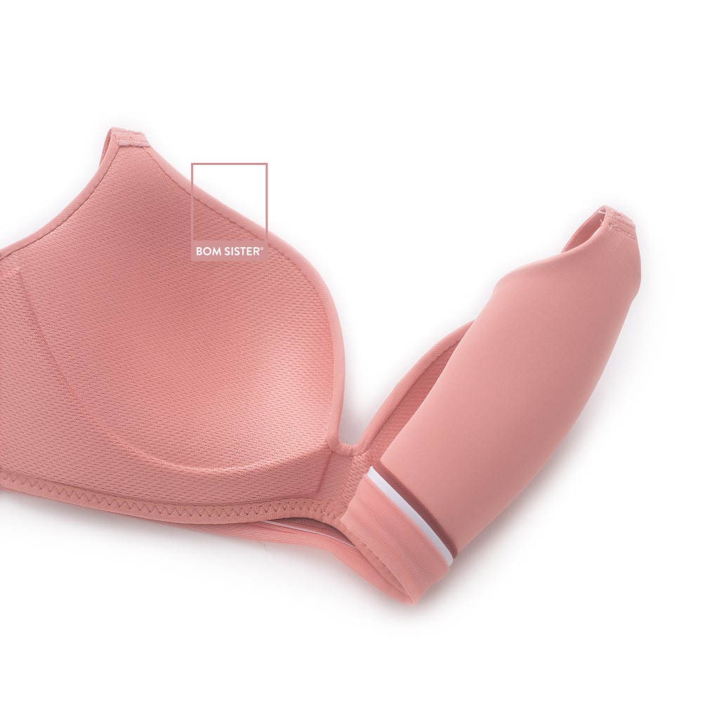 Áo lót mút vừa không gọng thun lạnh màu trơn dây vai đôi nâng ngực tự nhiên BOM SISTER A9441 | BigBuy360 - bigbuy360.vn