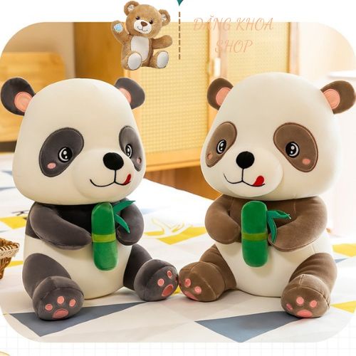 Gấu Bông Gấu Trúc PANDA Ôm Măng - Gấu Trúc Nhồi Bông Ôm Tre Vải Misino Cao Cấp