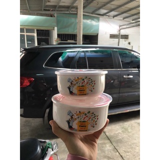 Bộ 2 thố sứ nắp hút chân không