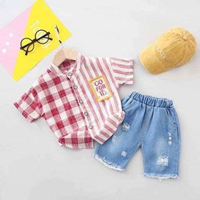 Set áo kẻ, quần jean nam cho bé trai từ 3-6 tuổi