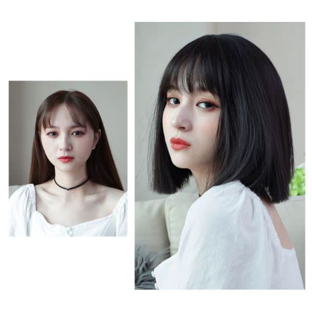 Tóc giả vic ngang siêu hót hít tặng kèm lưới và lược