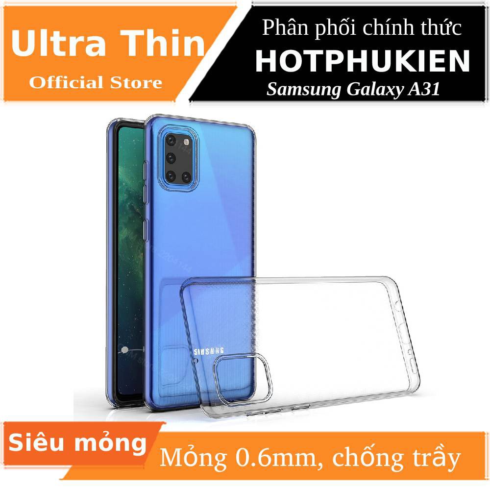 Ốp lưng silicon dẻo trong suốt cho Samsung Galaxy A31 mỏng 0.6mm chính hãng Ultra Thin