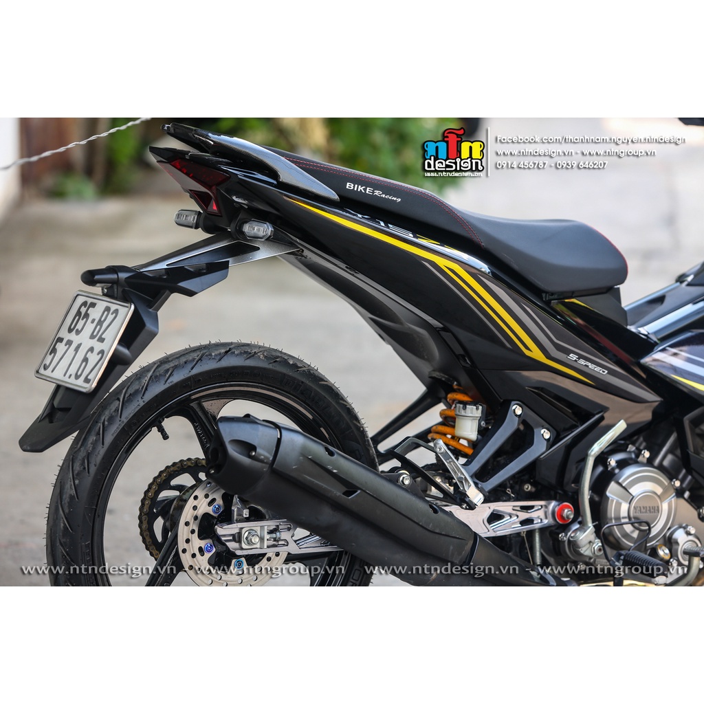 Tem rời exciter 150 đen chỉ xám vàng 715zr , tem 3 lớp cao cấp bao bày màu