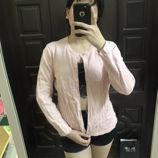 Áo khoác len size M cổ tròn có cúc