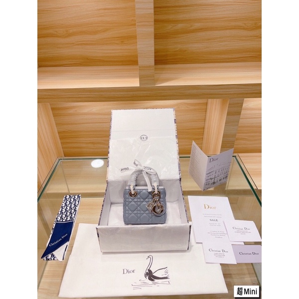 Túi xách Diỏr lady micro sz mini 3 ô chất da thật sz 12cm