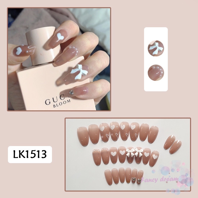 Set 24 Móng Tay Giả Kèm Keo Dán Dùng Trang Trí Móng Nghệ Thuật
