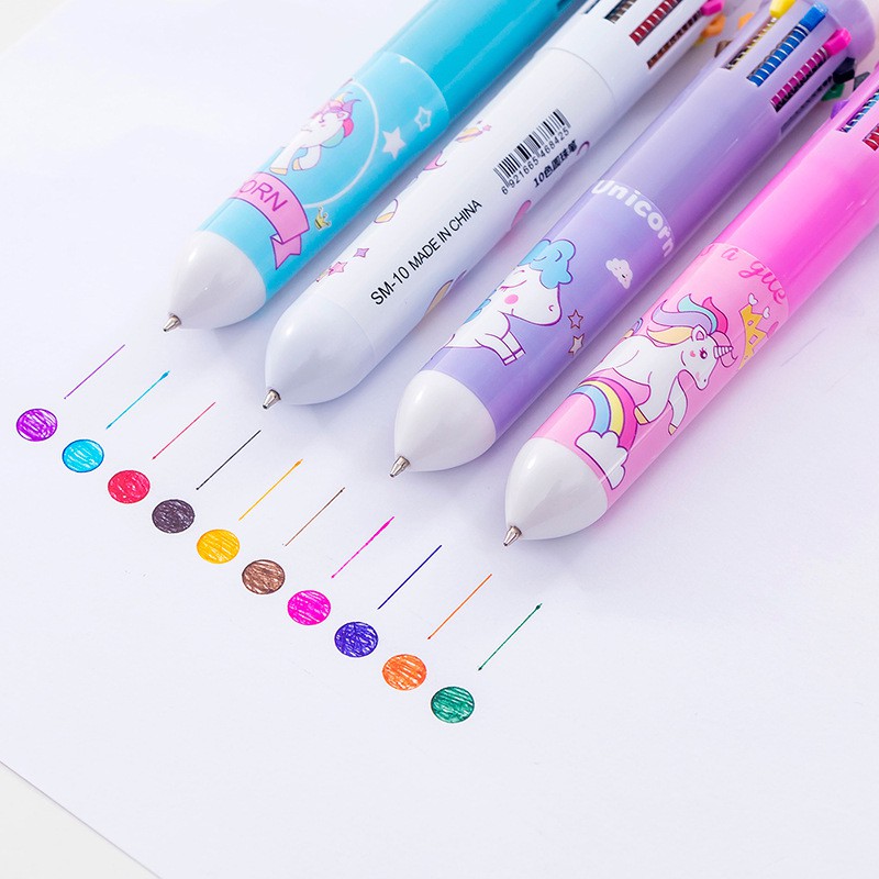 [ĐƯỢC MUA 10] Bút bi 10 màu dạng bấm kiểu dáng xinh xắn đáng yêu