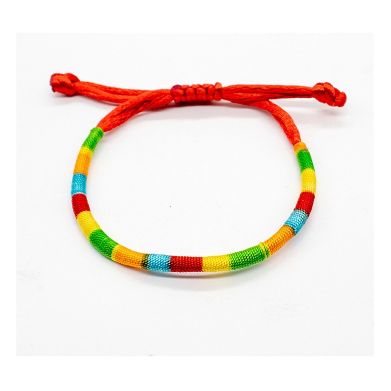 Vòng Tay EBI Chỉ Màu Ngũ Sắc Tây Tạng Bình An Dây rút Tùy chỉnh độ rộng