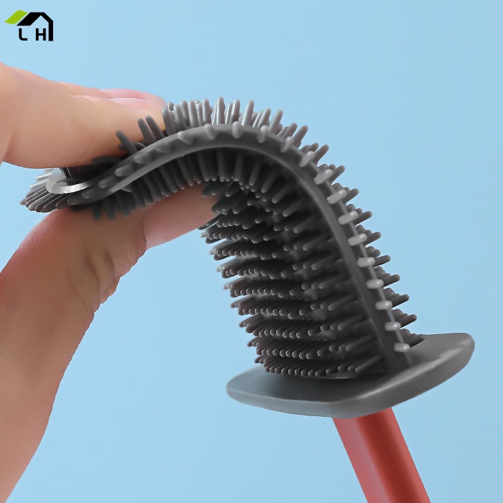 Cọ vệ sinh toilet bồn cầu, nhà tắm hình đám mây bằng silicon cao cấp kèm hộp treo tường chắc chắn（LO88）