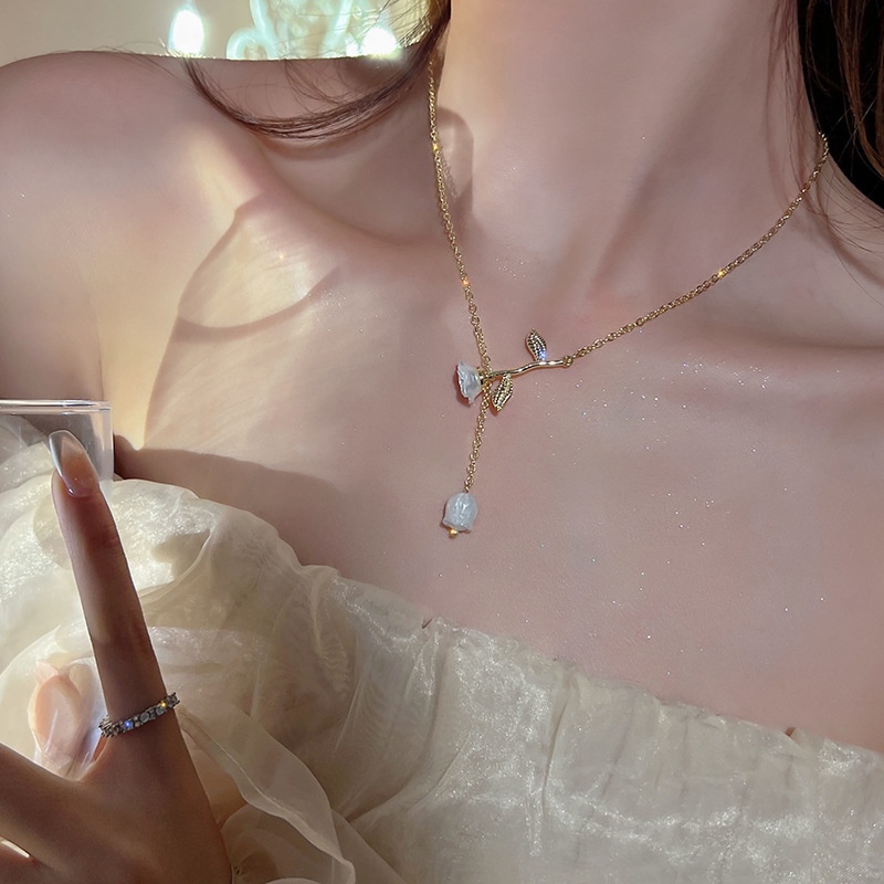 Vòng cổ Mặt Hoa Hồng Phong Cách Vintage