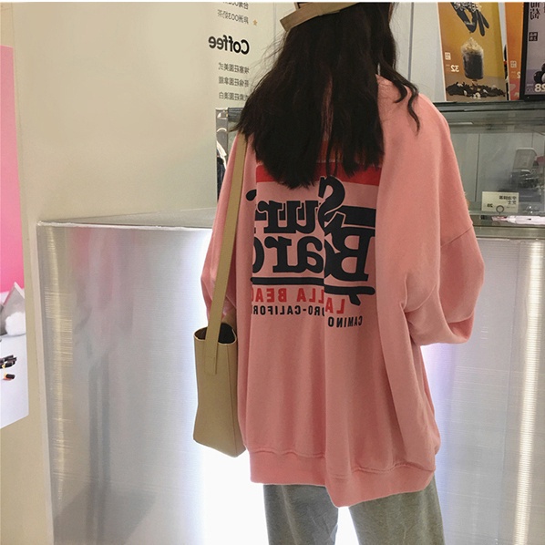 Áo Sweater Tay Dài Dáng Rộng Thời Trang Cho Nữ