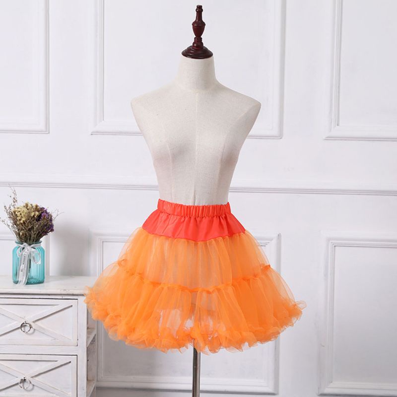 Youyo Chân Váy Xòe Tutu Vải Tuyn Lưng Thun Phối Bèo Nhún Hóa Trang Lolita Cổ Điển Cho Nữ