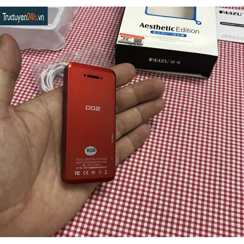 Máy nghe nhạc bluetooth Hifi lossless Ruizu D02 ( 8GB- đen)