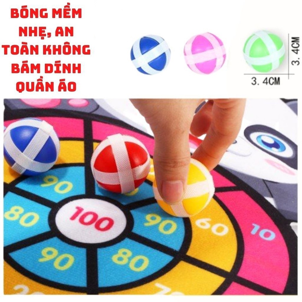 Ném Bóng Dính, Bảng Phi Tiêu Bóng Ném Dính Rèn Luyện Tính Tập Trung Cho Bé Tặng Kèm 3 Bóng + 1 Móc Treo T1