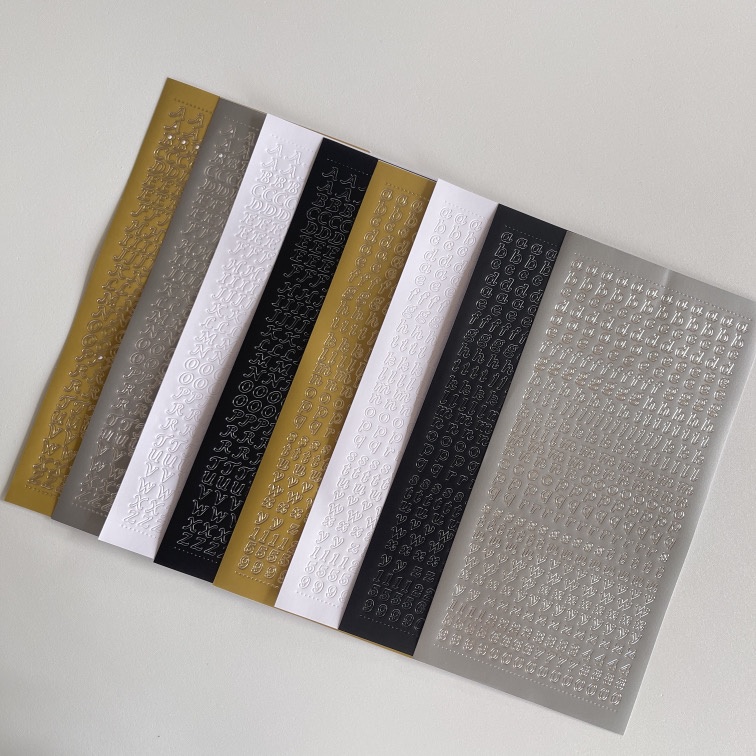 Sticker chữ cái ký tự tiếng anh Toploader - Golden/Silver/Black/White - Be Tiny Stationery