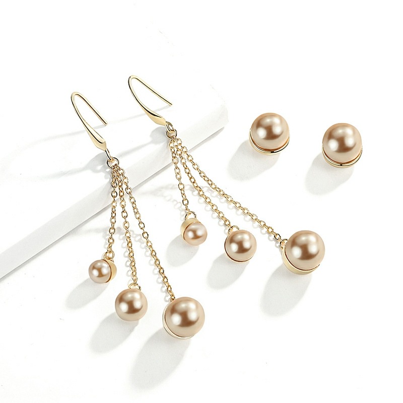 Đôi Khuyên Tai Dáng Dài Đính Ngọc Trai Nhân Tạo 2022 Thời Trang