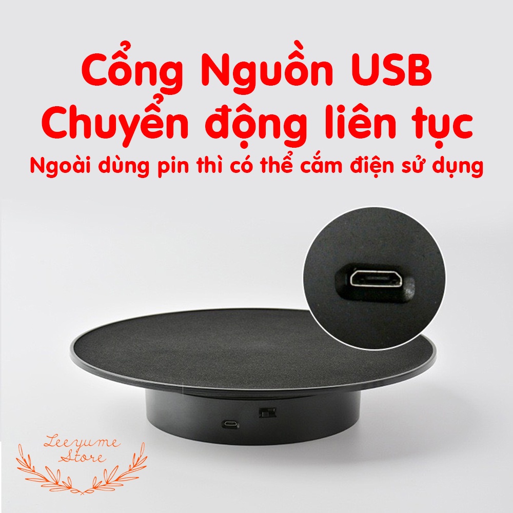 BÀN XOAY 360 ĐỘ TRƯNG BÀY SẢN PHẨM, ĐẾ XOAY ĐIỆN CHỤP ẢNH SẢN PHẨM CHÍNH HÃNG  - LEEYUME STORE
