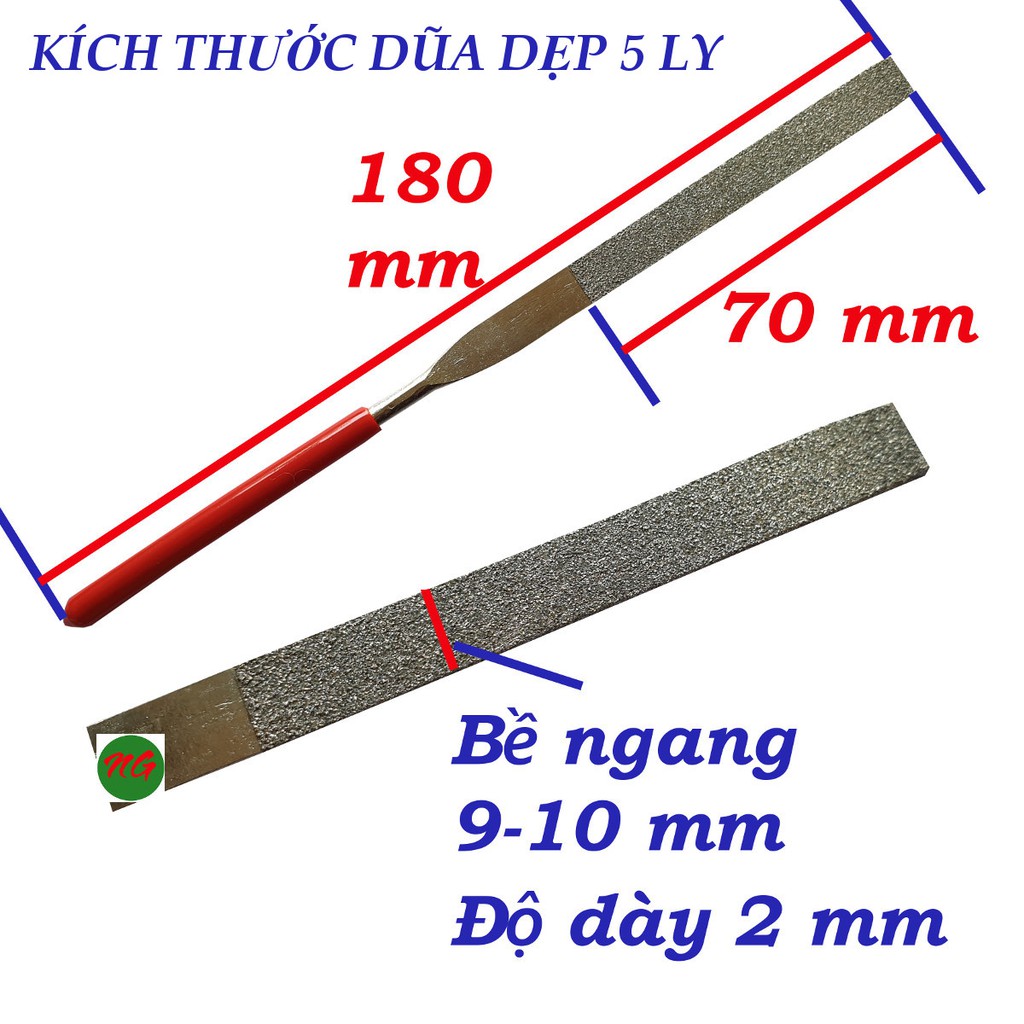 2 cây dũa dẹp hợp kim mài dũa kim loại có 3 cỡ để lựa chọn 180 x 5 mm 160 x 4 mm 140 x 3 mm