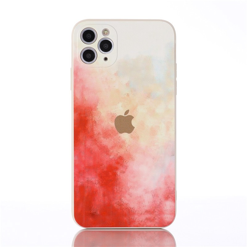 iPhone 12 Pro Max XR 7 8 6 6S Plus 12 Mini SE 2020 11 Pro Max X XS Max Official Colorful Watercolor Soft Silicone Ultra-Thin Phone Case with LOGO