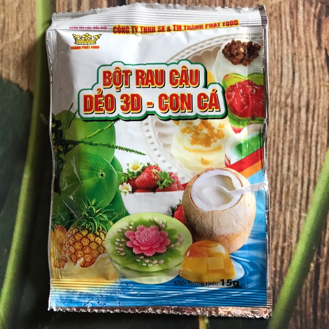 Bột rau câu dẻo 3D-con cá 15g