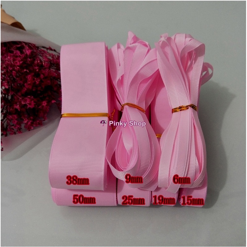 [Hàng đẹp] Ruy băng gân vải trơn giá rẻ 1cm cuộn 1mét làm nơ, gói quà, làm phụ kiện handmade Pinky Shop