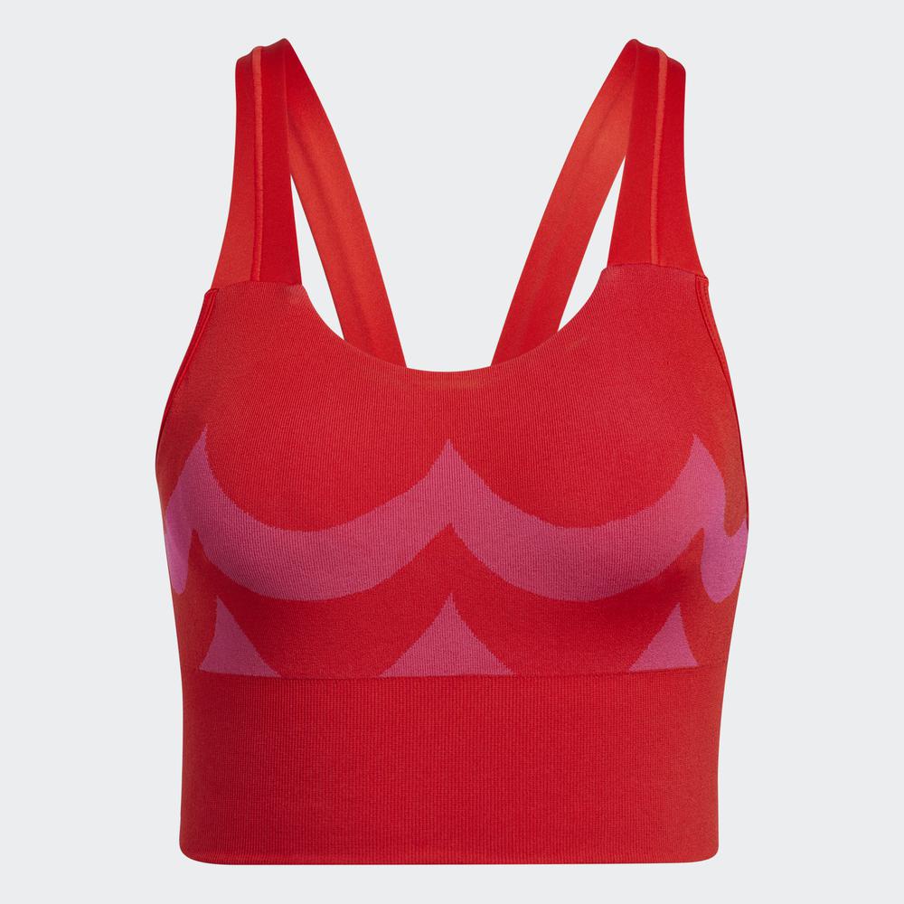 Áo Ngực Thể Thao adidas TRAINING Nữ Áo Bra Rộng Bản Aeroknit Marimekko Màu hồng GU9523