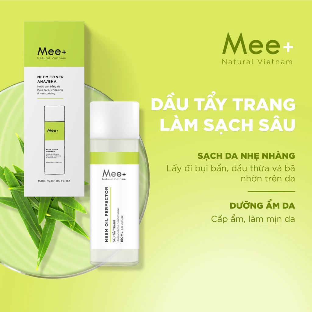 Dầu tẩy trang làm sạch sâu, kiểm soát dầu nhờn MEE NATURAL Neem Oil Perfector 150ml