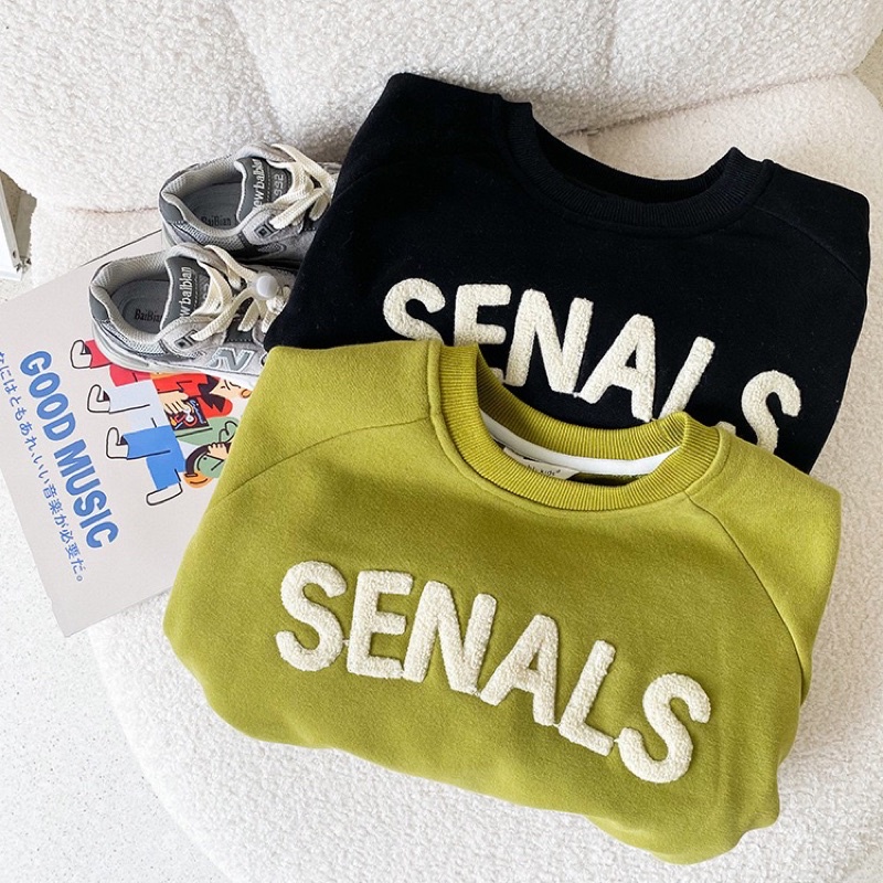 Áo Nỉ Dày Dặn Mùa Đông Cho Bé, Áo Nỉ Chữ Nổi Hàng Cao Cấp Bé Trai Bé Gái Từ 1-8 Tuổi