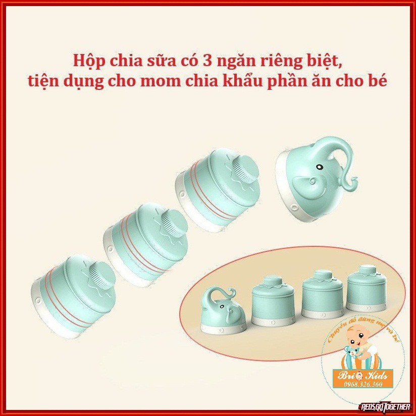 Hộp chia sữa, khay chia sữa, chia đồ ăn dặm 3 ngăn MISUTA cho bé