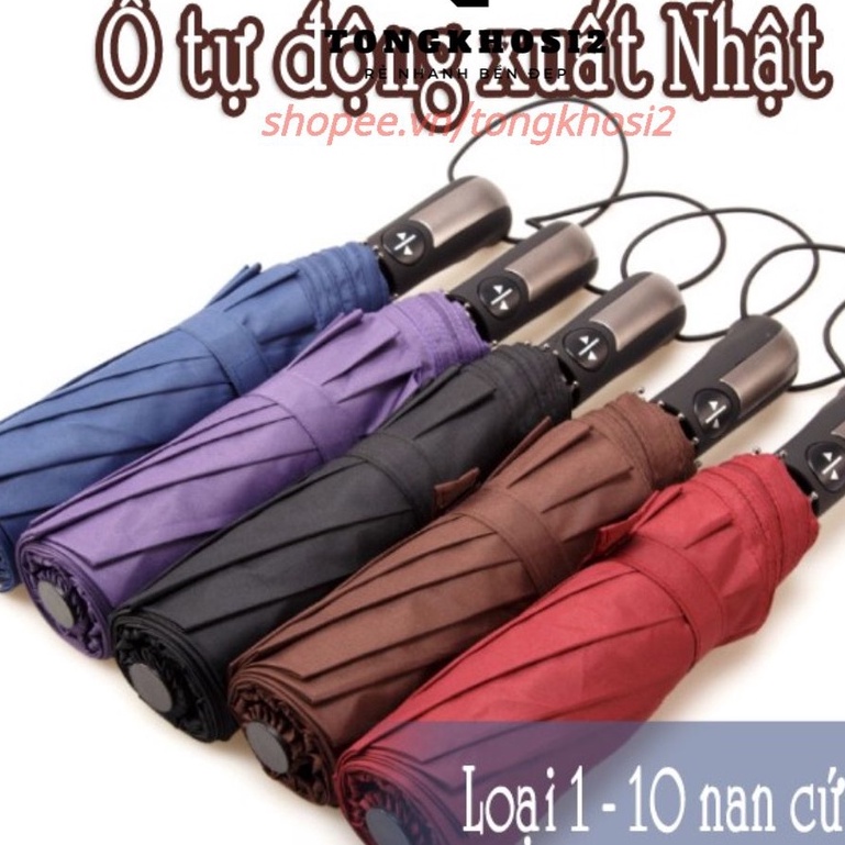 Ô Che Mưa - Dù Che Mưa Che Nắng Mở Nút Tự Động Cao Cấp 8 Nan Gấp Gọn Cỡ Lớn Chống Tia UV gấp gọn