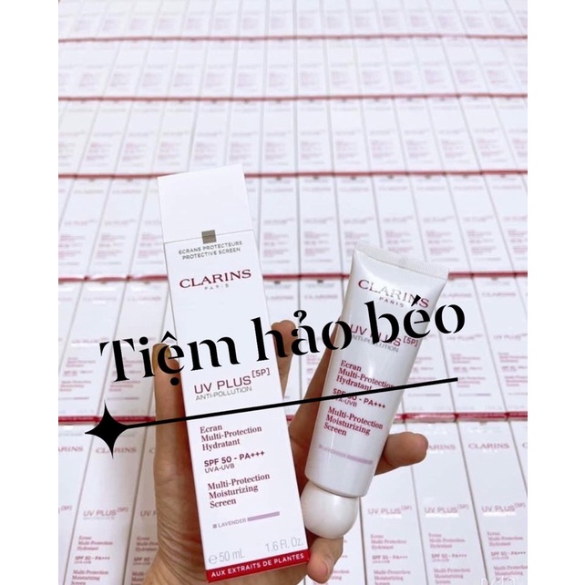 Kem chống nắng CLARINS không màu và màu tím 50ml - đủ Bill