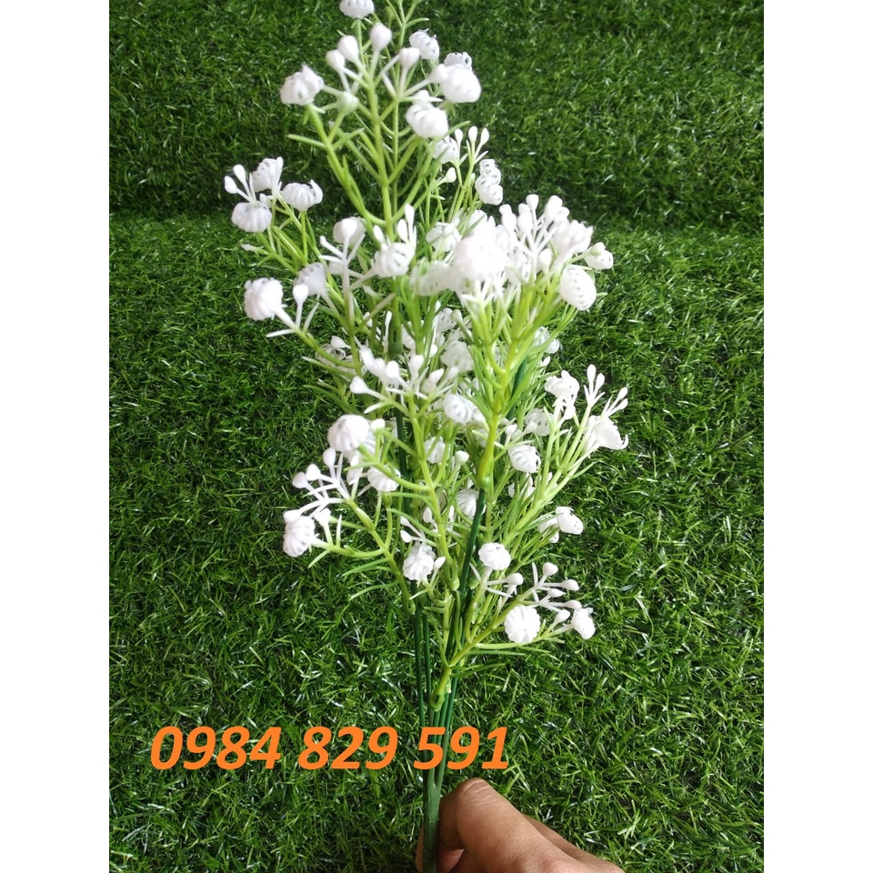 Cụm điểm bi gạo decor hoa sáp, hoa lụa, hoa giả