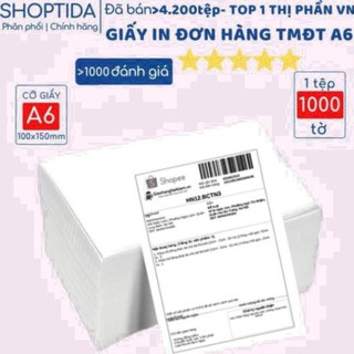 [BN123] 1000 tờ giấy in nhiệt A6, in đơn hàng, in mã vận đơn tự dán máy in Shoptida TMĐT Size 100x150mm trantrile817