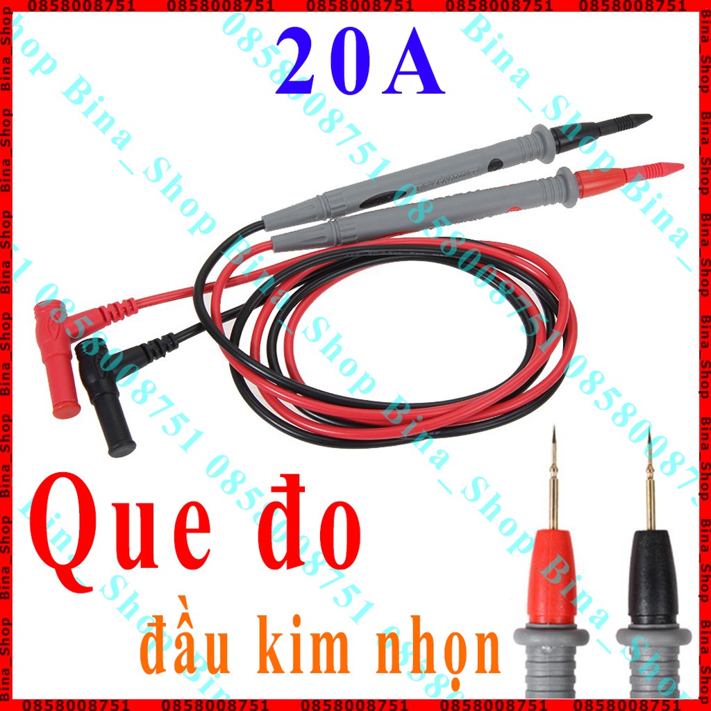 Que đo (dây đo) đồng hồ vạn năng đầu kim nhọn 20A mạ đồng