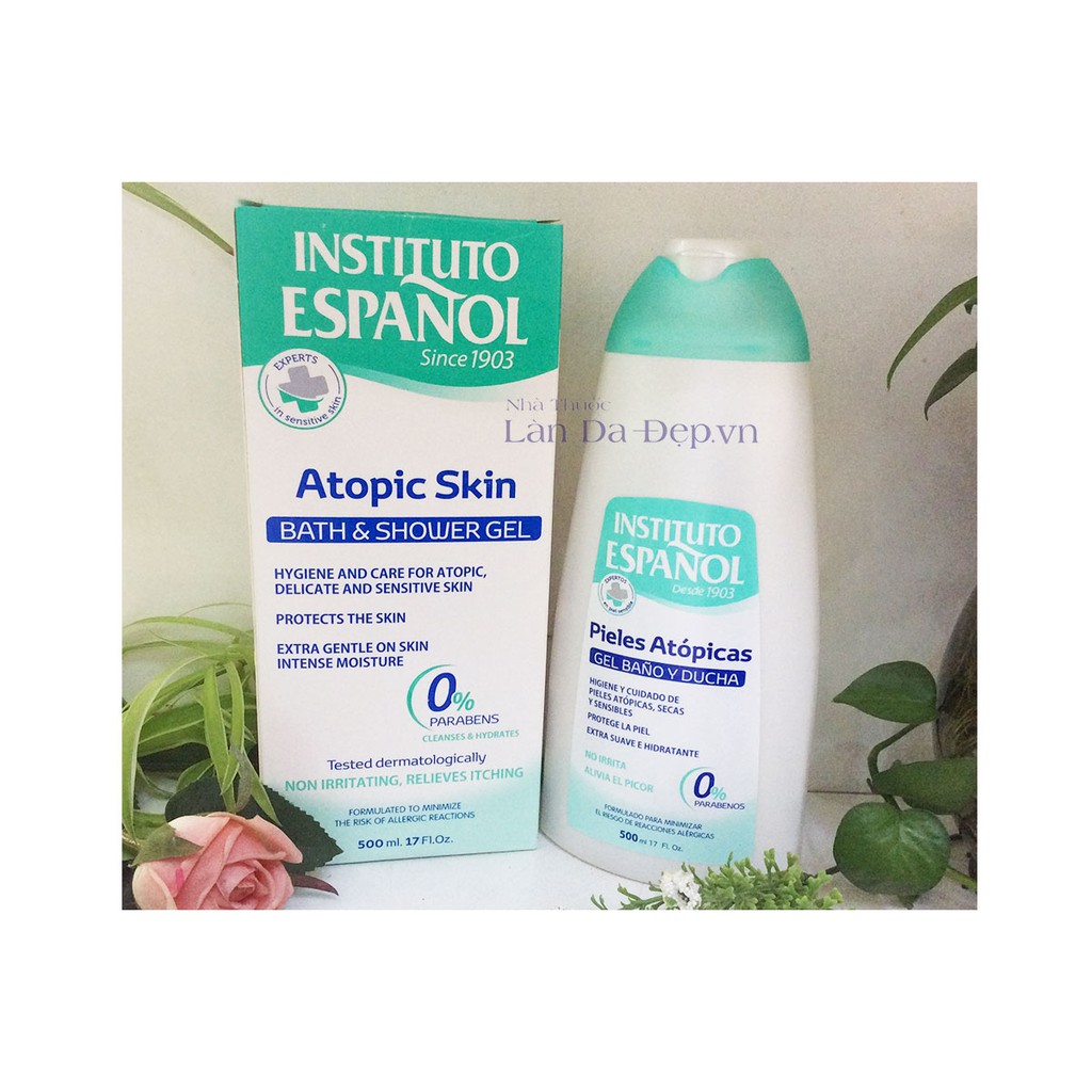 Sữa tắm Instituto Espanol Apic Skin Bath And Shower gel body dạng gel dưỡng ẩm cho da khô nhạy cảm 500ml